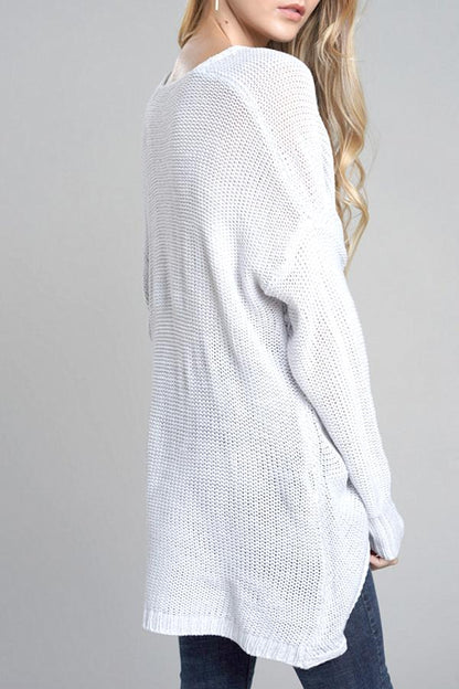 V Neck Front Cross Weekend Sweater
