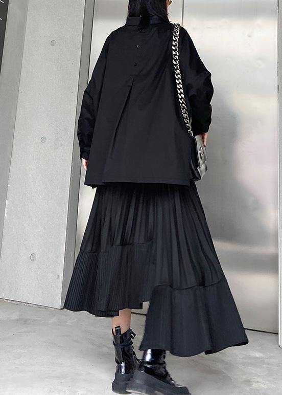 Spring High Waist Asymmetric Hem Skirts