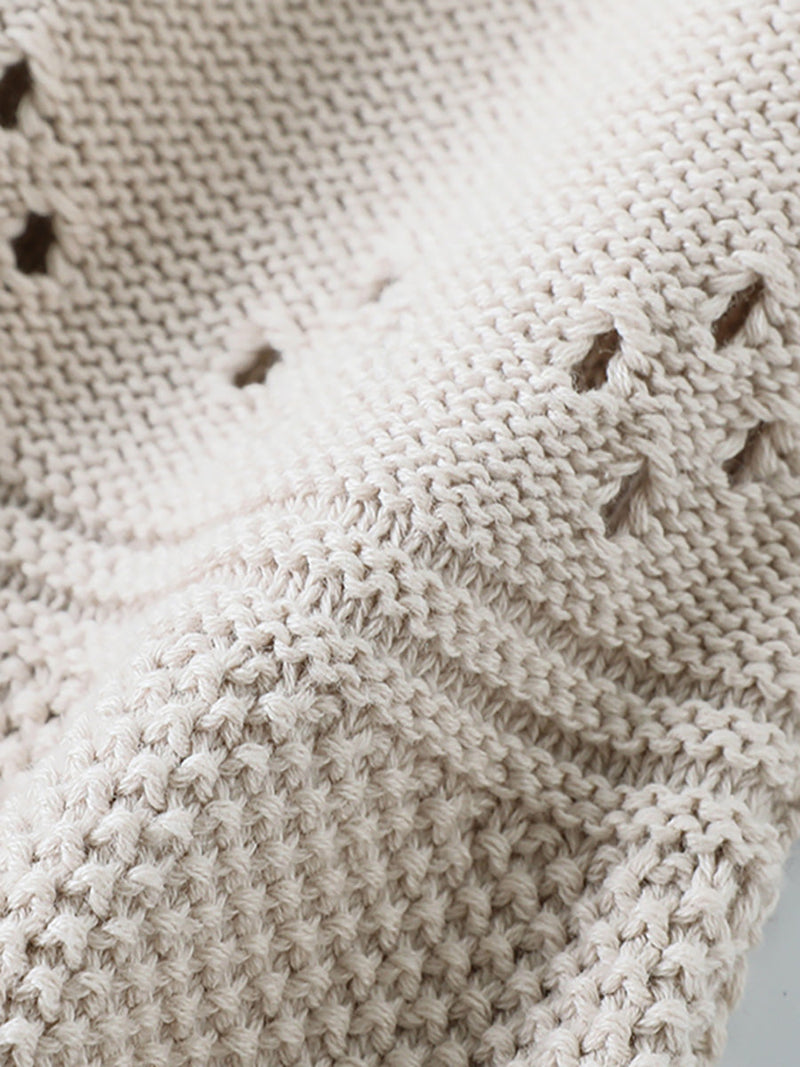Knitted Hollow Out Color Sweater Vest Top