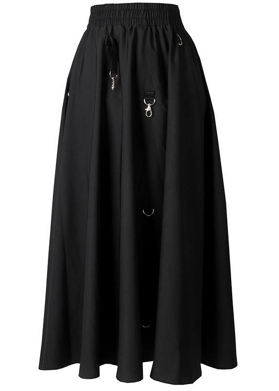 Loose Red Cinched Summer Asymmetrical Design Cotton Skirt
