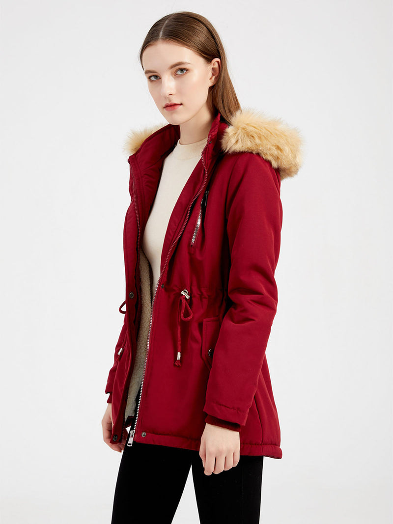 Coat Daily Lamb Wool Fall Winter Regular Midi Length Coat Color Oversized Coat
