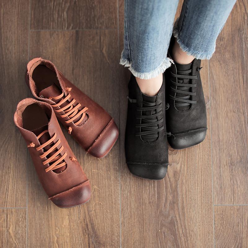Round Toe Leather Shoes