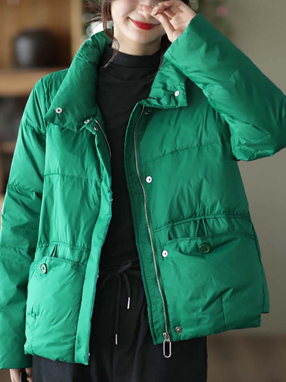 Zipper Pocket Warm Down Coat