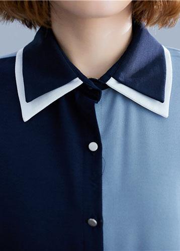 Blue Cotton Clothes Patchwork Summer Shirt Dress