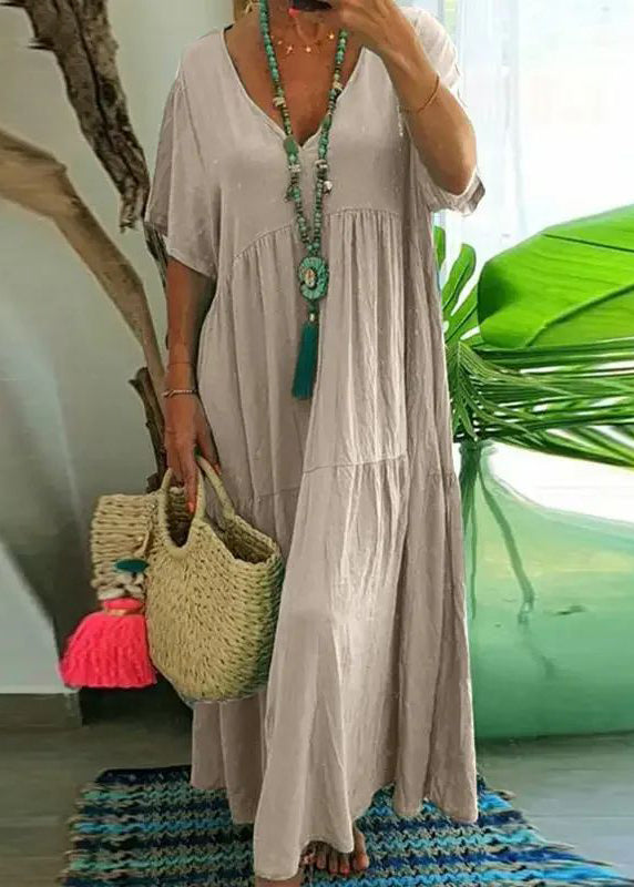 Lake Green Oversized Patchwork Cotton Beach Dress Summer