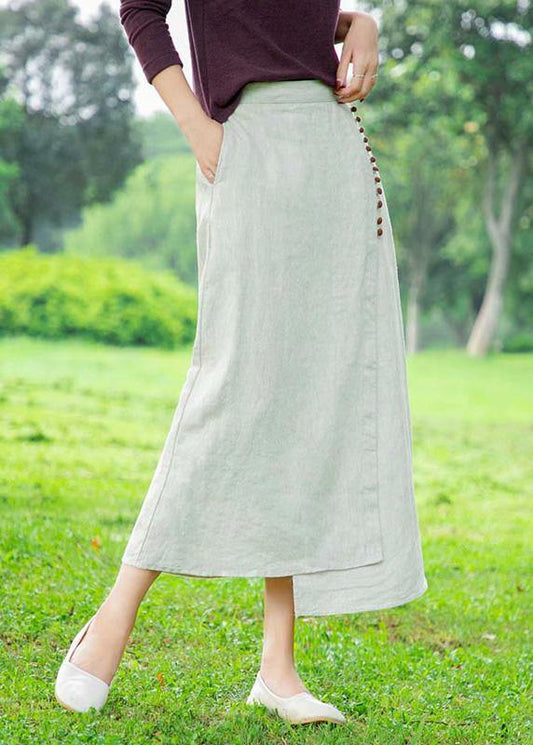 White Skirt, Loose High Waist A-line Skirt
