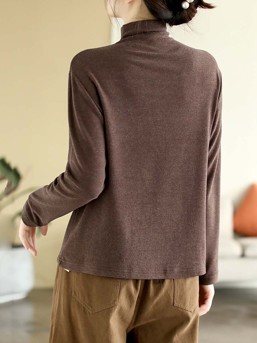 Autumn Artsy Warm Turtleneck T-shirt