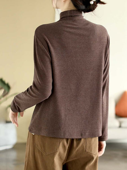Autumn Artsy Warm Turtleneck T-shirt