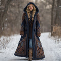 Women's Vintage Viking Celtic Knot Knit Long Sweater Jacket artswardrobe