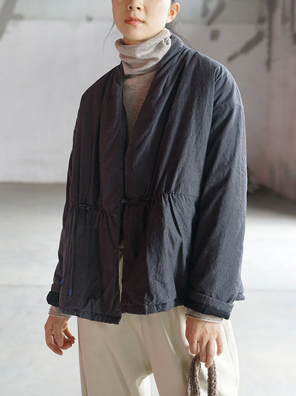 National Style Buckle Padded Coat