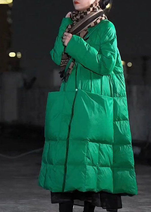 Green Stand Collar Pockets Warm Duck Down Canada Goose Jacket Winter