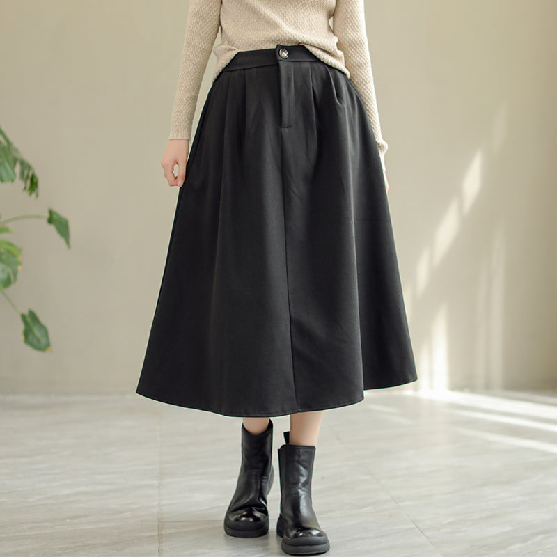 Autumn Woolen Loose Skirt