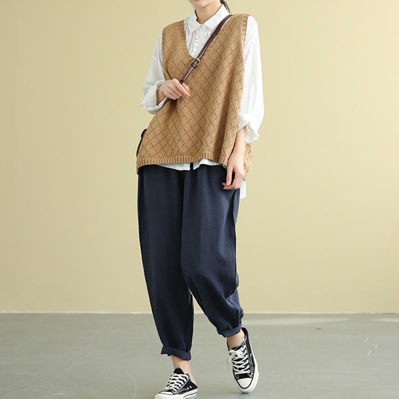 Retro Loose Knitted Sweater Vest