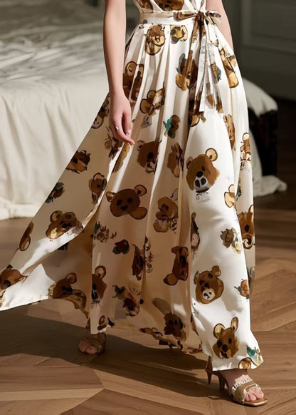 Litter Bear Print Exra Large Hem Cami Dress Summer