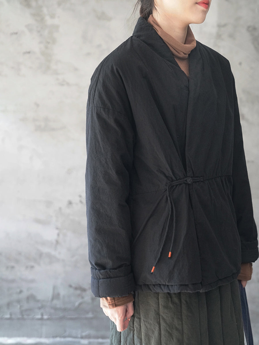 National Style Buckle Padded Coat