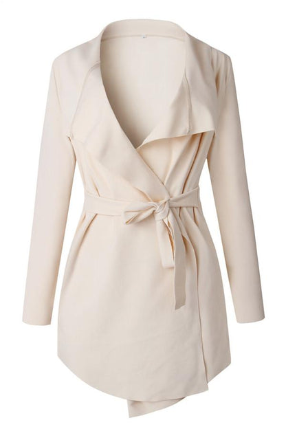 V-neckline Tie Irregular Elastic Cardigan Sweater