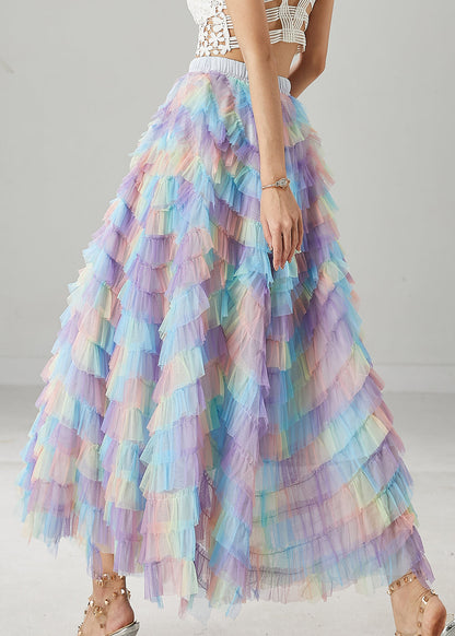 Rainbow Exra Large Hem Tulle Skirts Summer