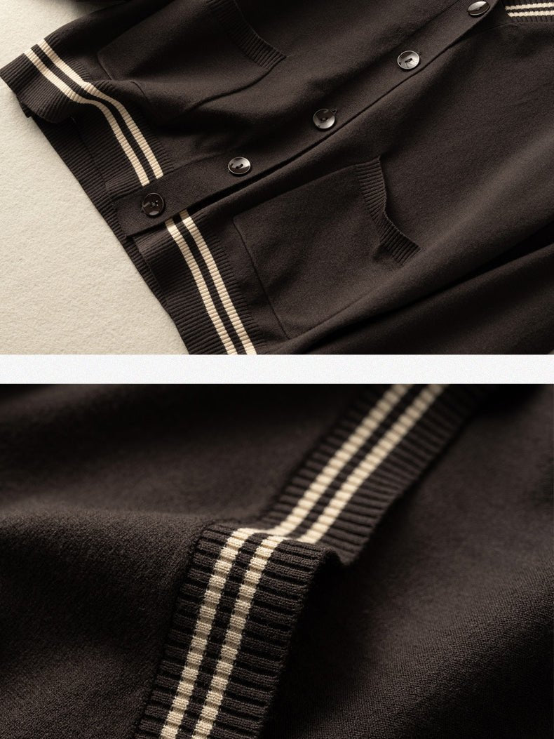 Knitwear Thin Section Literary Retro Wild Loose Striped Jacket in One-size
