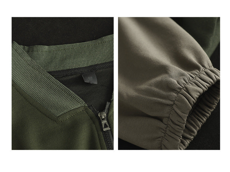 Retro Color-blocking Loose Long-sleeved Literary Jacket
