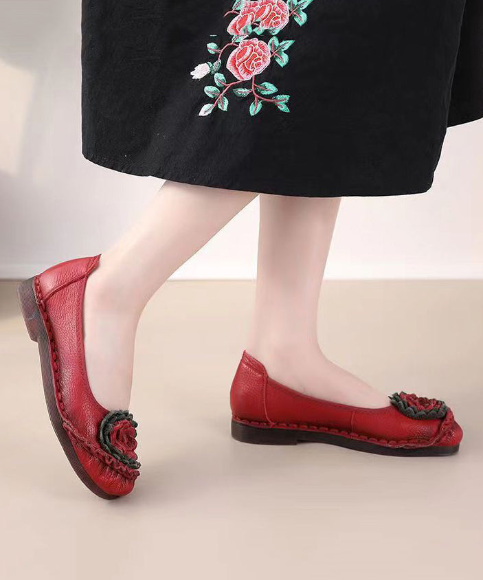 Red Flat Shoes for Comfortable Splicing