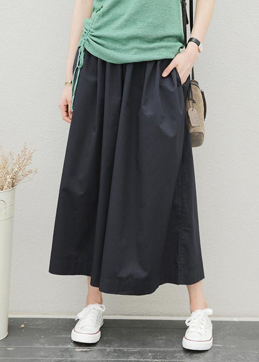 Summer New Elastic Waist Fat Legs Large Size Black Nine-point Pants Skirt