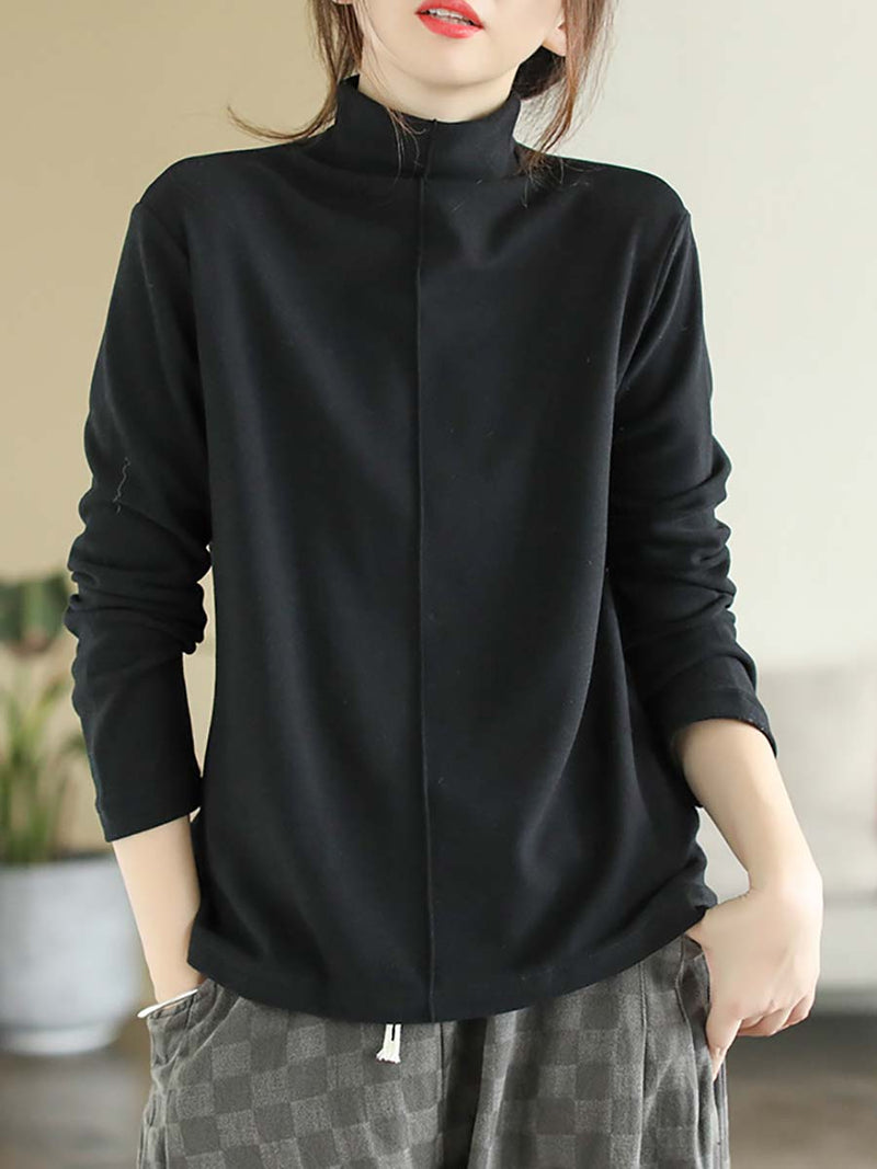 Autumn Artsy Warm Turtleneck T-shirt
