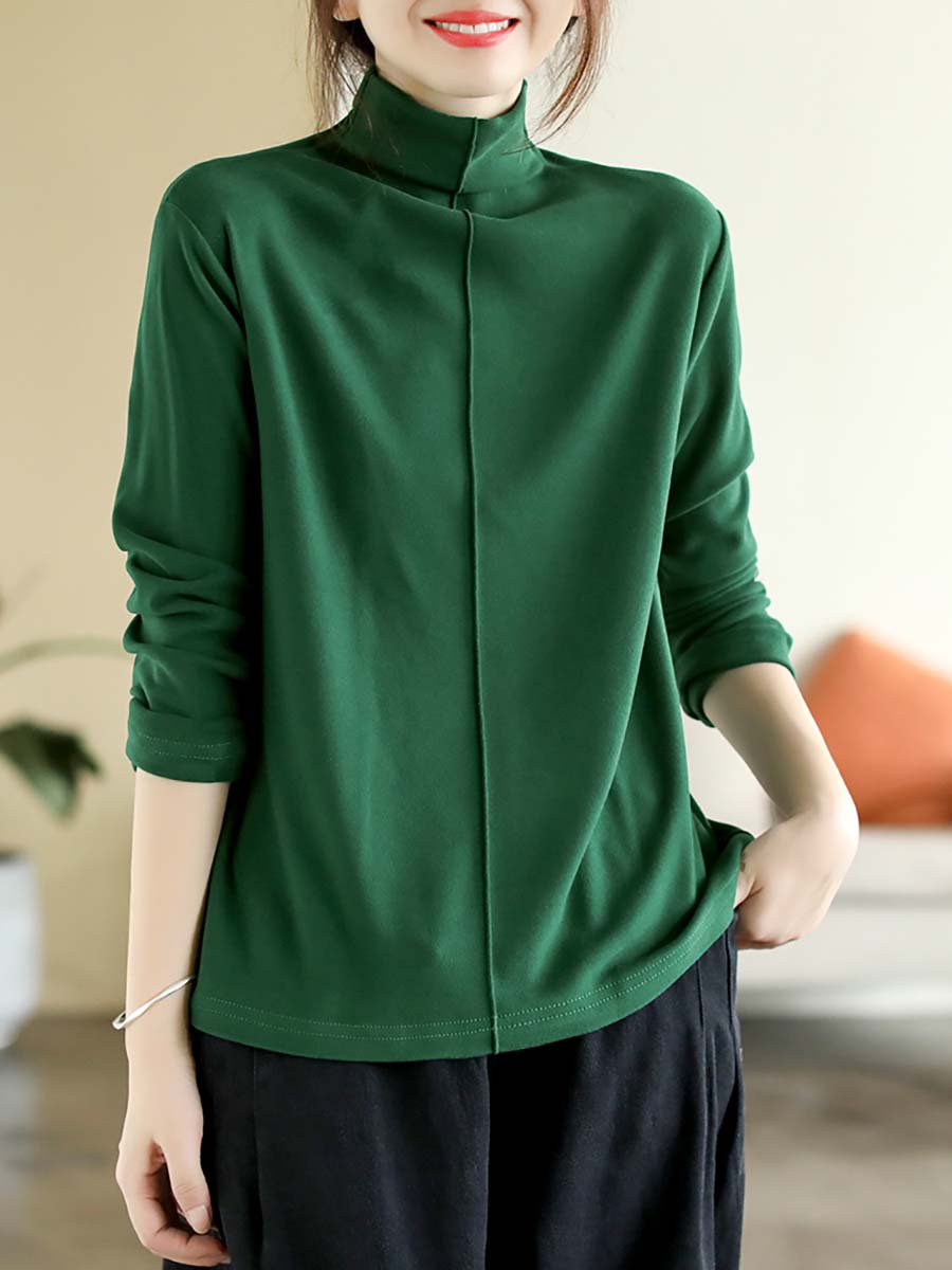Autumn Artsy Warm Turtleneck T-shirt