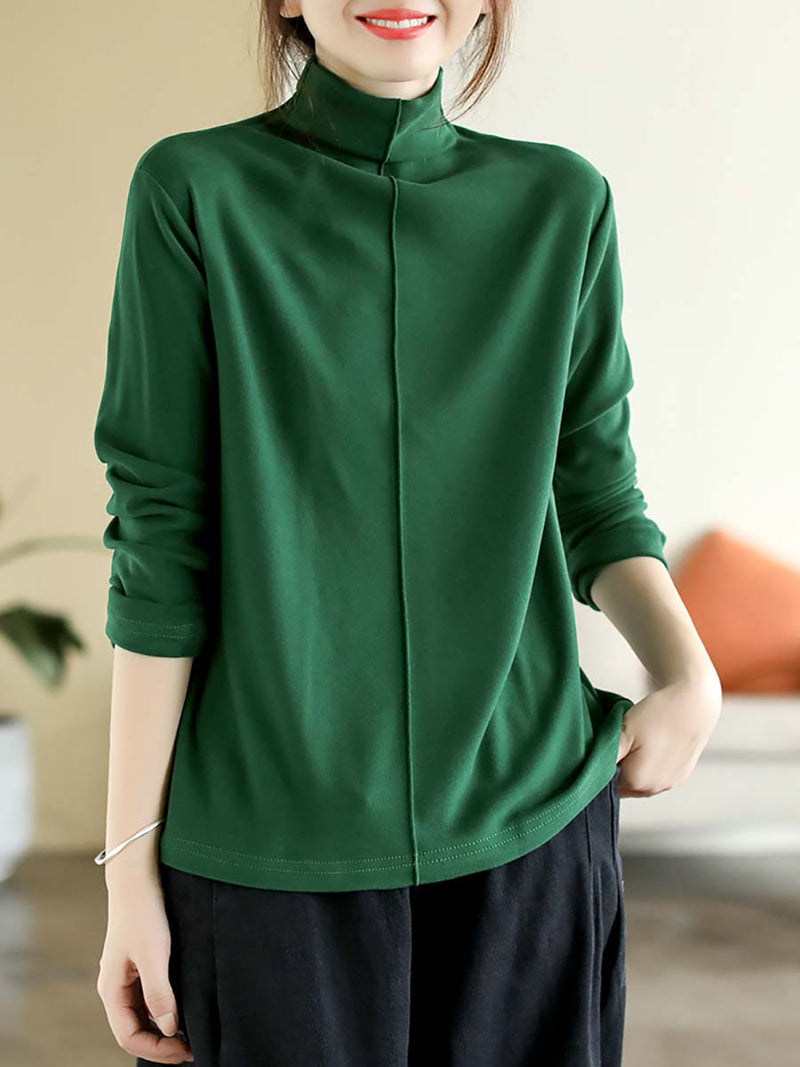 Autumn Artsy Warm Turtleneck T-shirt