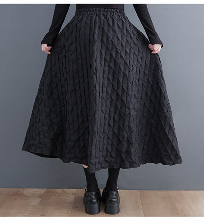 Fish Scale Print Oversized Panelled Skirt