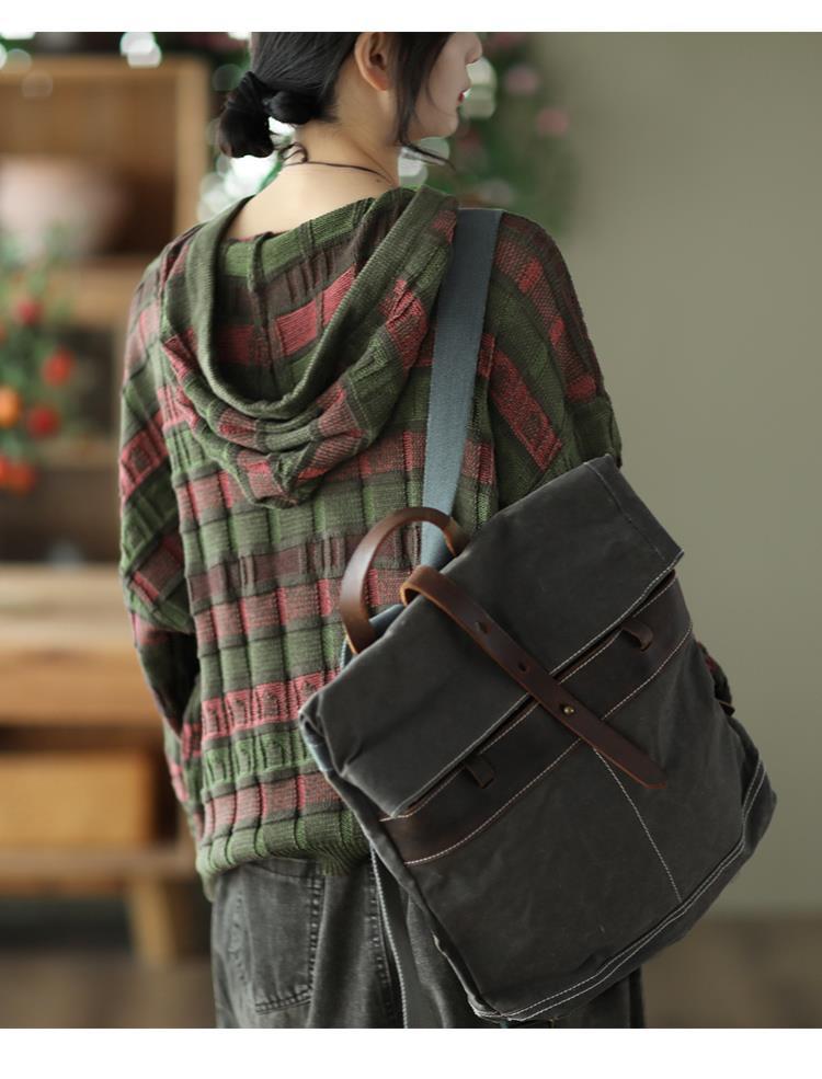 Retro Literary Hooded Knitted Sweater