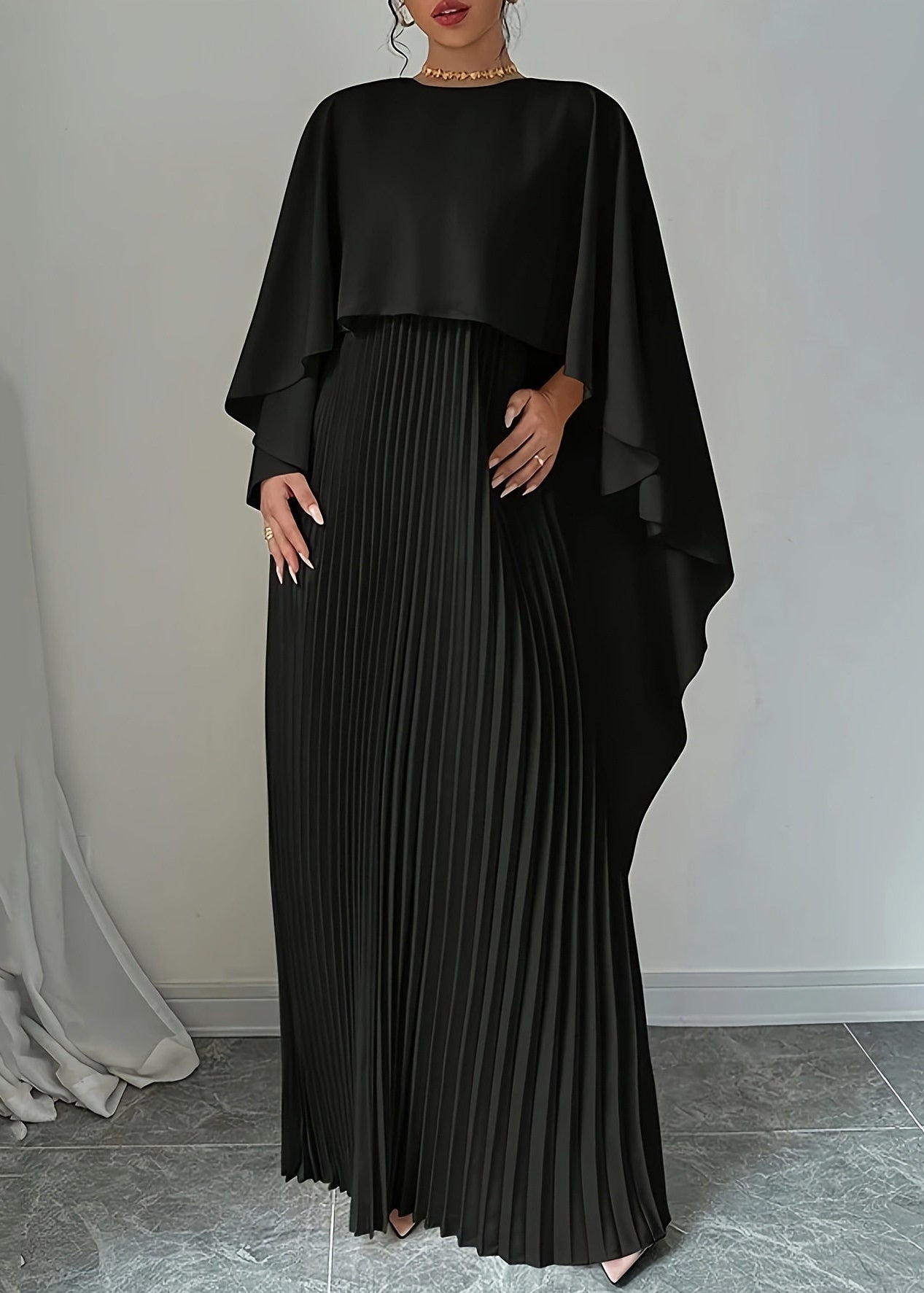 Black Patchwork Maxi Dress Spring