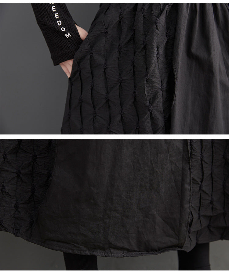 Fish Scale Print Oversized Panelled Skirt