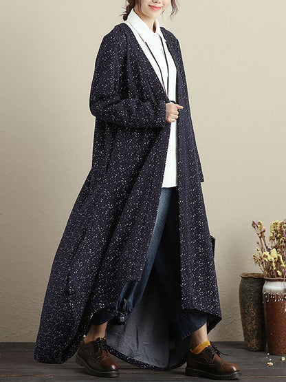 Cardigan Long Sleeves Blue Autumn Winter Coat for