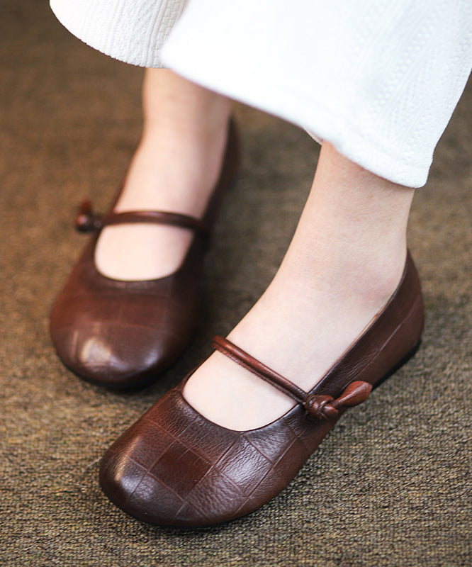 Handmade Retro Green Soft Flat Shoes for