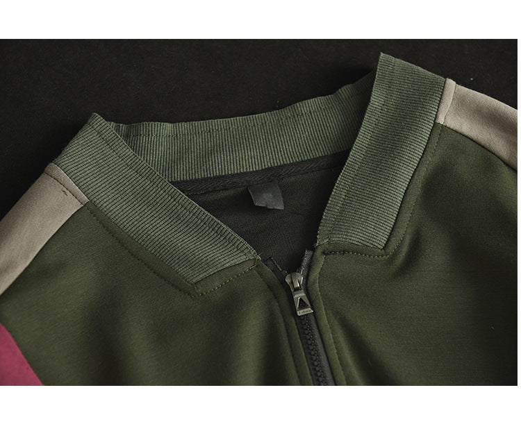 Retro Color-blocking Loose Long-sleeved Literary Jacket