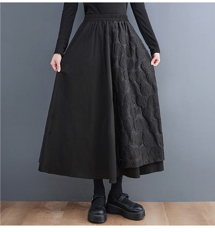 Loose Stitching Design Skirt