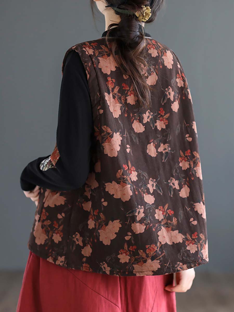 Artsy Ethni Print Frog Waistcoat