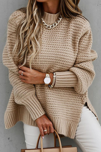 Street Slit O Neck Sweaters(4 Colors)
