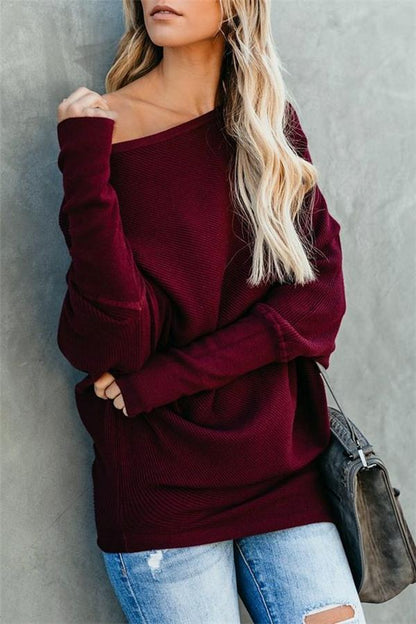 Color Drop Shoulder Sweater