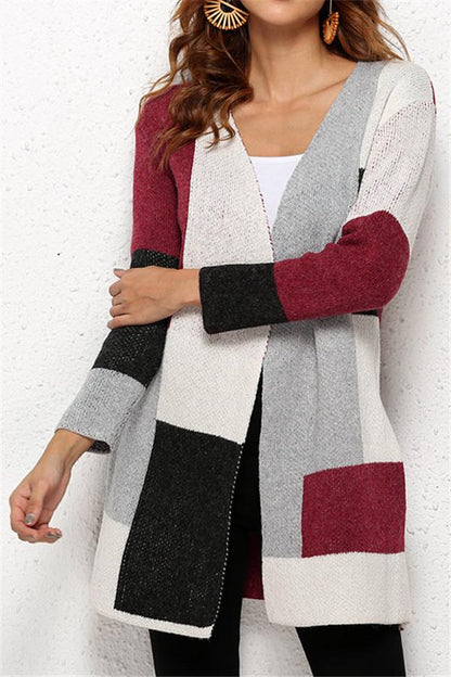 Knit Multi Color Long Sleeve Cardigan