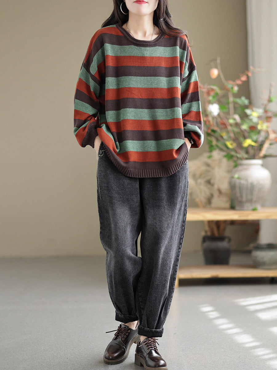 Striped Commuter Loose Sweater