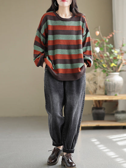 Striped Commuter Loose Sweater