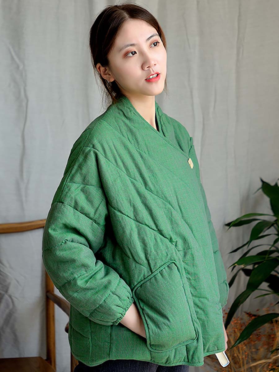 Loose Button Cotton Linen Jacket