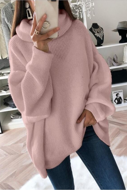 Color Turtleneck Knit Sweater