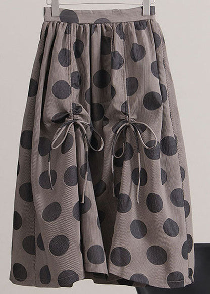 Simple Drawstring Print Warm Fleece Skirts Winter