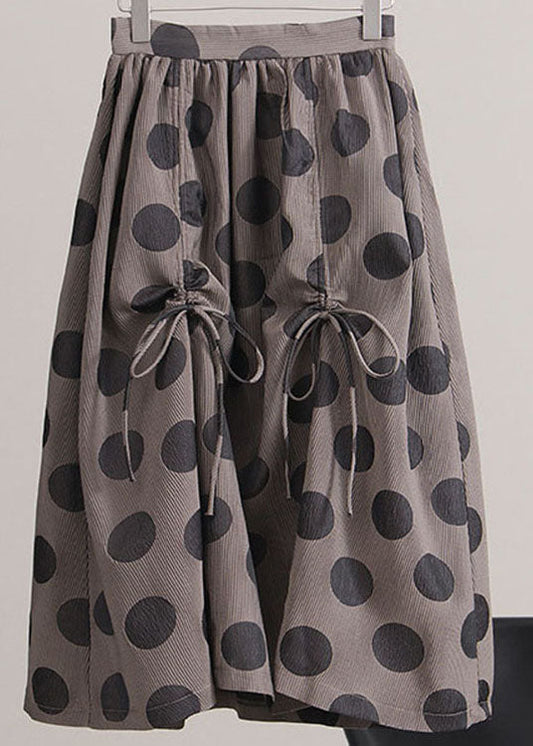 Simple Drawstring Print Warm Fleece Skirts Winter