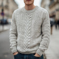 Men's Vintage Fairman Island Jacquard Thick Warm Crew Neck Sweater artswardrobe