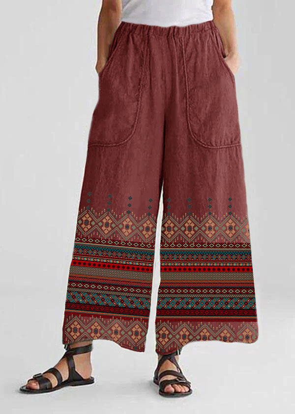 Cotton Linen Loose Wide Leg Pants