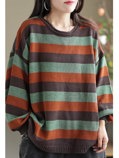 Striped Commuter Loose Sweater