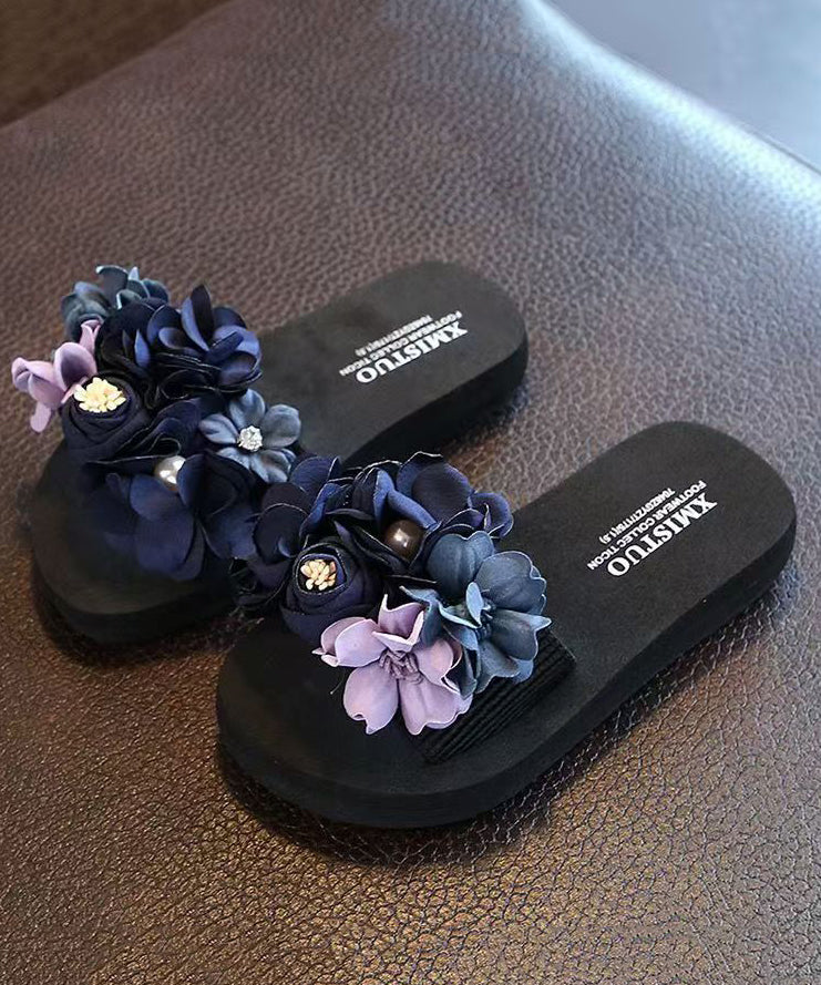 Pink Splicing Slide Sandals Peep Toe